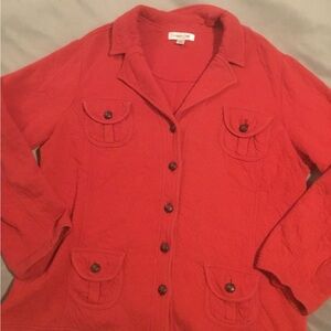 Coldwater creek womens XL red button-up jacket
